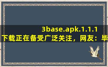 3base.apk.1.1.1下载正在备受广泛关注，网友：毕竟现在爆火嘛！