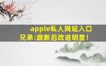 apple私人网站入口兄弟:跟新后改进明显！