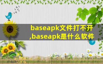baseapk文件打不开,baseapk是什么软件