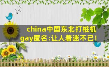 china中国东北打桩机gay匿名:让人着迷不已！