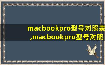 macbookpro型号对照表,macbookpro型号对照表2014