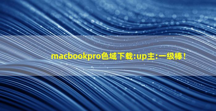 macbookpro色域下载:up主:一级棒！