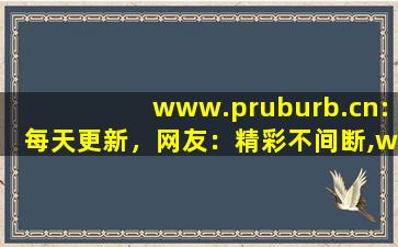 www.pruburb.cn:每天更新，网友：精彩不间断,www开头的域名