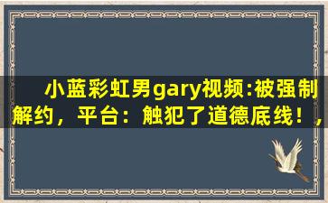 小蓝彩虹男gary视频:被强制解约，平台：触犯了道德底线！,彩虹男gary2022钙片